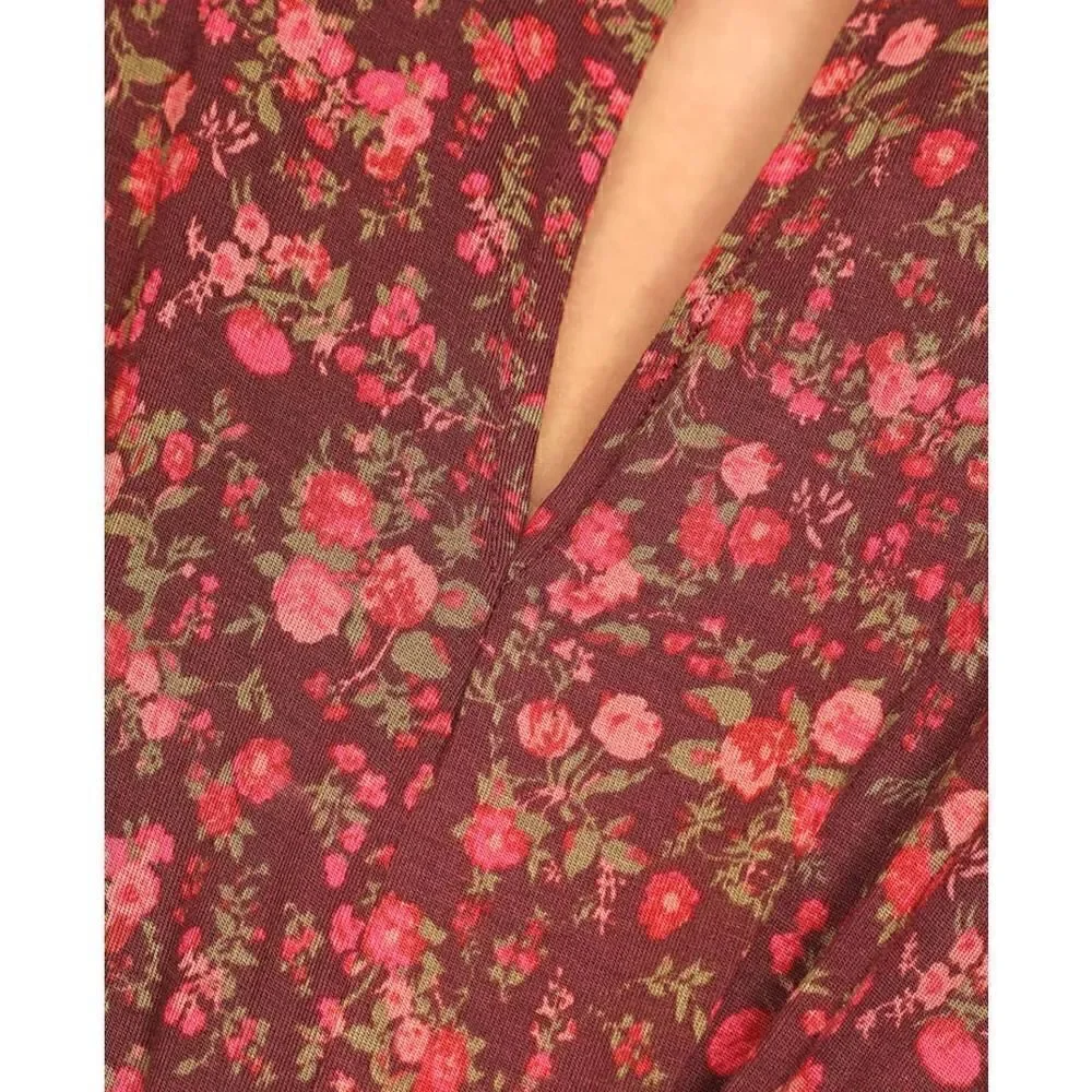Intimately Free People Kaya Brown Floral Print Bodysuit NWT Small